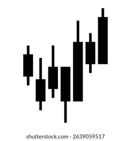 Trading Candlestick Icon on White Background for Financial and Stock Market Design Elements