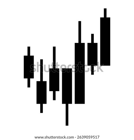 Trading Candlestick Icon on White Background for Financial and Stock Market Design Elements