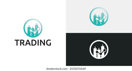 Plantilla de icono de logotipo de candelero comercial.