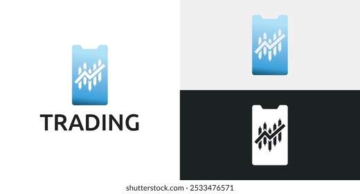 Candlestick-Logo-Icon-Vorlage wird gehandelt.