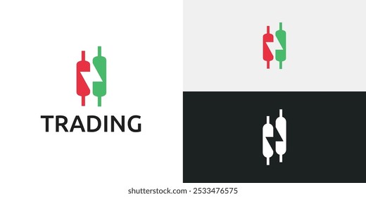 Trading candlestick logo icon template.