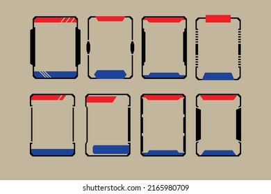 Trading Card Border Frame Vector Graphic Set