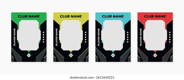 trading card template design for sports, picture frame for player performance, photo frame or border collection for hockey, basketball and football player, sports flyer design template.