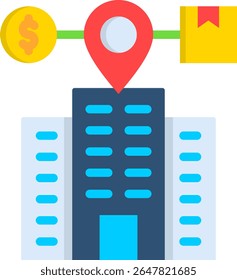 Trading Center Icon Flat Vector Illustration