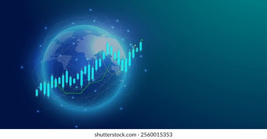 Trading chart background or business global colurful  Suit for forex, gold, crypto, stock, and finance