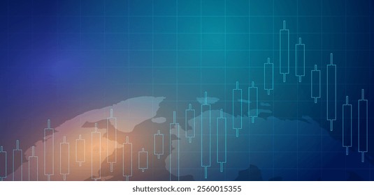 Trading chart background or business global colurful  Suit for forex, gold, crypto, stock, and finance