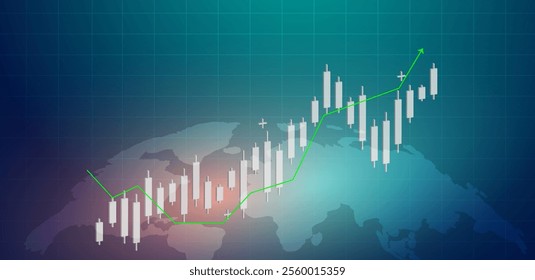 Trading chart background or business global colurful  Suit for forex, gold, crypto, stock, and finance