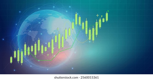 Trading chart background or business global colurful  Suit for forex, gold, crypto, stock, and finance