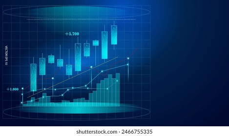 Fondo de gráfico de operaciones, adecuado para el mercado de valores, forex, criptomoneda e índice. Ilustración vectorial