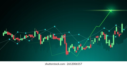 Trading chart or candlestick background. stock and finance business. Vector illustration