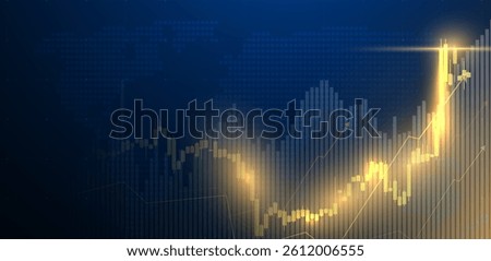 Trading chart or candlestick background. stock and finance business. Vector illustration