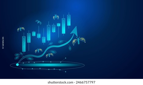 Trading chart financial growth, suitable for stock marker, forex, cryptocurrency and index. Vector illustration