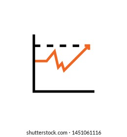 Trading Chart Icon - Bussiness and Finance Orange Premium Icon Set Vector Eps 10 Editable
