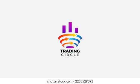 Icono de ilustración de diseño del logotipo del vector de financiación del círculo comercial