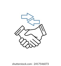Handelskonzept-Zeilensymbol. Einfache Elementgrafik. Rahmendesign des Handelskonzepts