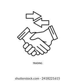 Handelskonzept-Zeilensymbol. Einfache Elementgrafik. Rahmendesign des Handelskonzepts