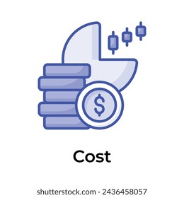 Diseño vectorial de costo comercial, listo para usar y descargar icono