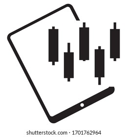 Trading device icon in trendy with tavlet flat style isolated on white background. Symbol for your web site design, logo, app, UI