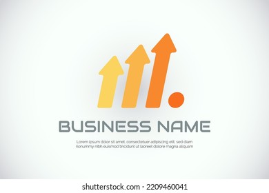 Trading Digital logo illustration with Triple Orange Arrows. For Your Company. Arrow Logo Template Ready For Use, Modern Initial Logo