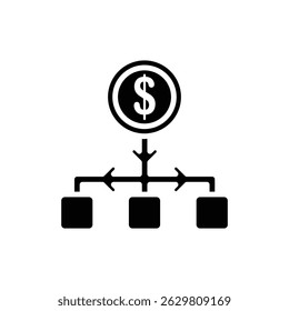 Trading Diversification Filled Icon Vector Illustration