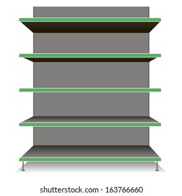 Trading Equipment - Empty shelves for the goods. Vector illustration.