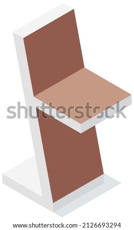 Trading equipment empty shelves for goods. Store furniture vector illustration with free space for products display. Blank row for storage and keeping goods. Rack for commercial market isolated