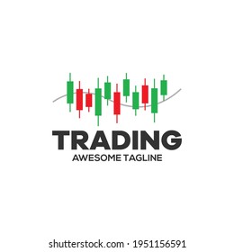 trading financial vector logo. candlestick trading. trading stock symbol. market chart sign.