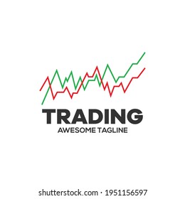 logotipo del vector financiero de negociación. comercio de candlestick. símbolo de las acciones. signo de gráfico de mercado.
