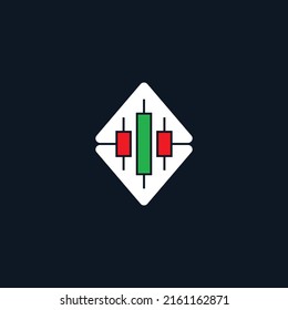 logotipo del vector financiero de negociación. comercio de candlestick. símbolo de las acciones. signo de gráfico de mercado. logotipo de forex.