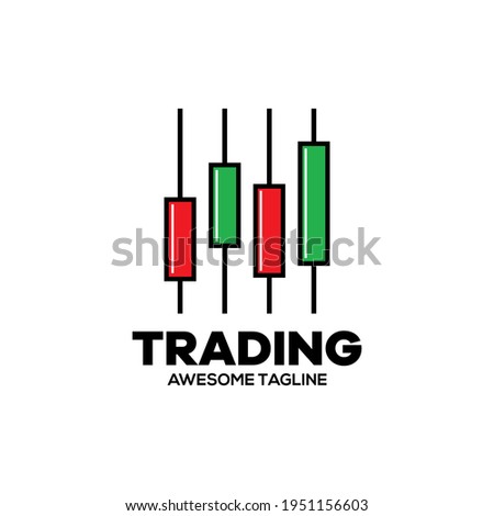 trading financial vector logo. candlestick trading. trading stock symbol. market chart sign.