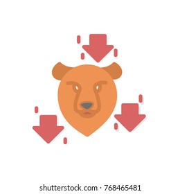 Trading flat icon bear trend trading