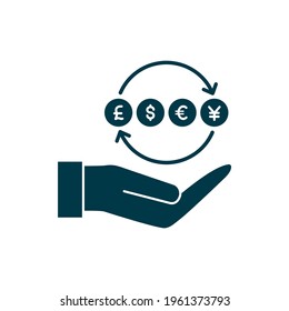 Trading forex. Global currency exchange icon concept isolated on white background. Vector illustration
