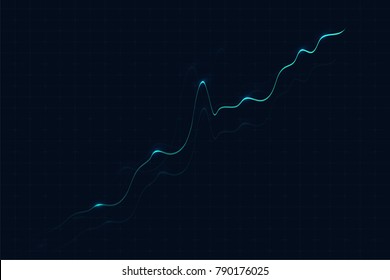 Trading Graphics Background. Big Data Background With Digital Graphic. Income, Profit Increase Concept. Vector