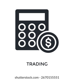 Symbol-Glyphenstil für Trading. Vektorgrafik für Grafikdesign