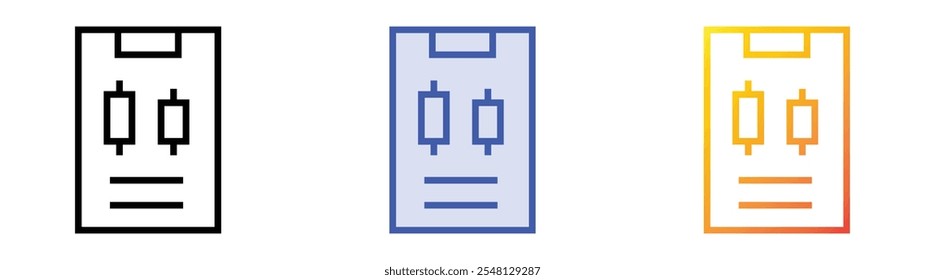 Icono de comercio. Lineal, relleno azul y diseño de estilo degradado aislado sobre fondo blanco