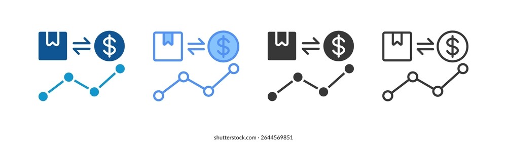 Conjunto de iconos comerciales Colección de estilos múltiples