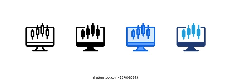 Trading icon set multiple style collection. Vector illustration.