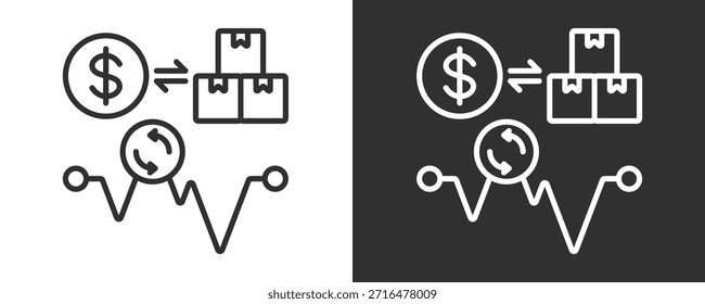 Conjunto De Iconos Comerciales Colección De Vector Aislada En Blanco Y Negro