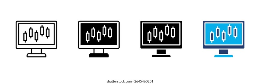 Coleção de vários estilos da folha de ícone de negociação