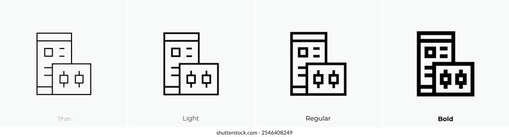 trading icon. Thin, Light Regular And Bold style design isolated on white background