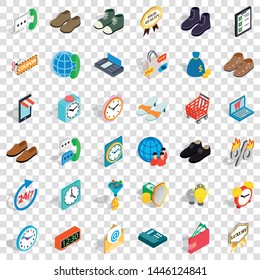 Trading icons set. Isometric style of 36 trading vector icons for web for any design