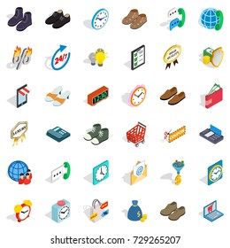 Trading icons set. Isometric style of 36 trading vector icons for web isolated on white background