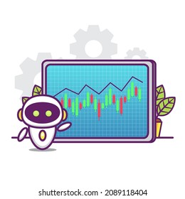 trading illustration with cute robot