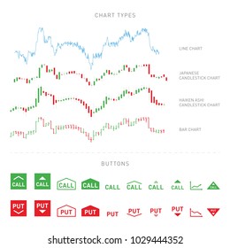 Trading infographic elements isolated on white background