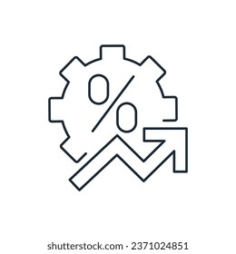 Interés comercial. Icono lineal vectorial aislado en fondo blanco.