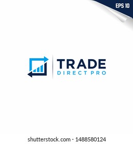 Trading logo with chart element modern design template