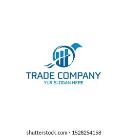 Trading logo with the concept of a bird. Vector.  