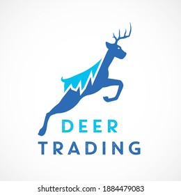 trading logo, deer trading logo vector.