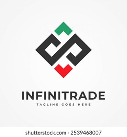 Trading Logo, Infinity with trading icon combination, suitable for brand and companys logo design, vector illustration