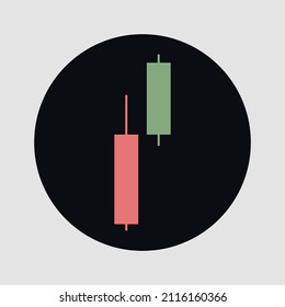 Trading logo with red bear and green bull candlestick